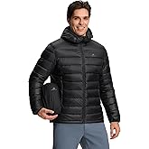 Pioneer Camp Men's Lightweight Down Puffer Jacket with Primaloft Hood Packable Warm Jacket Water Resistant Winter Coat
