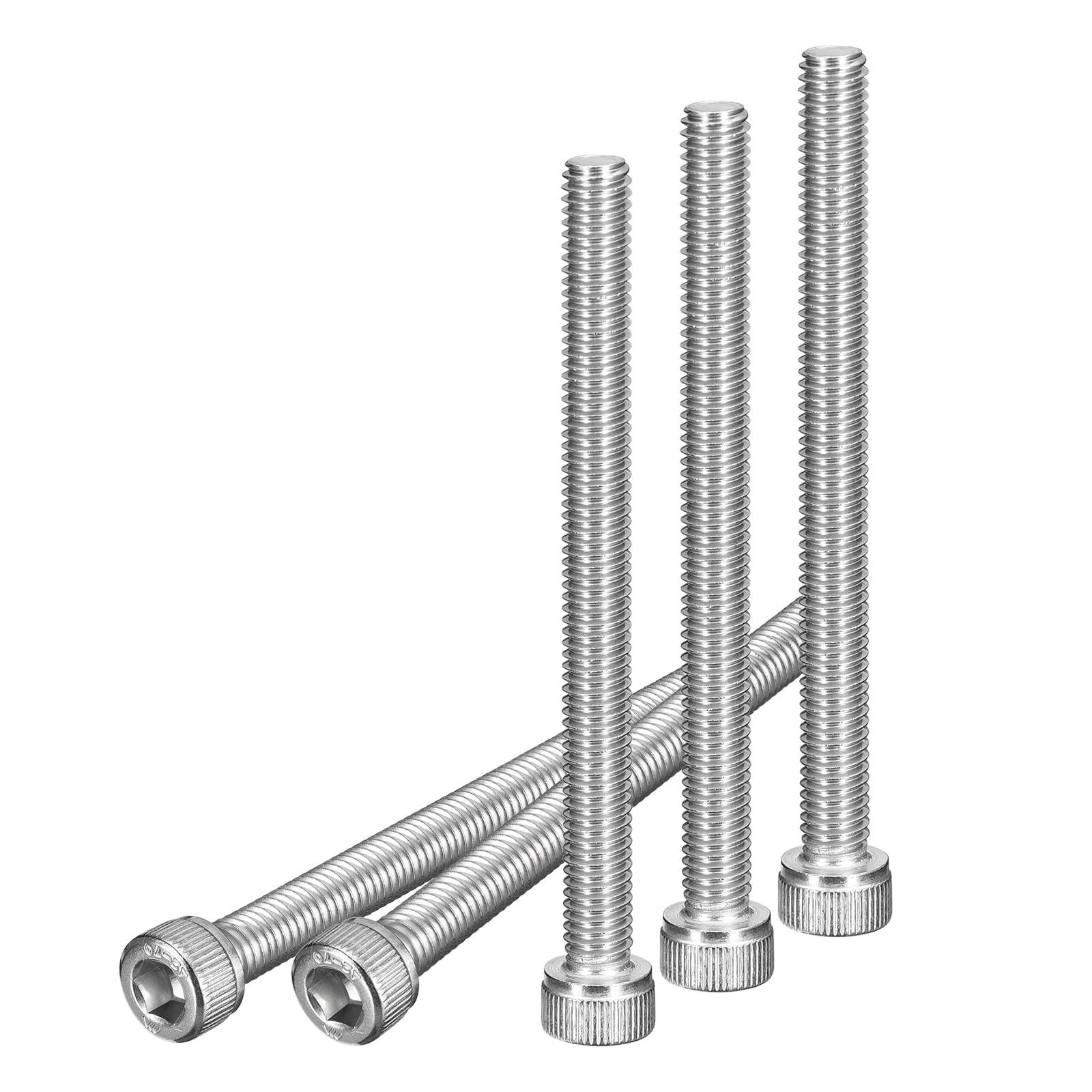 DTGN M6x90mm Socket Head Cap Screws Bolts, 10Pcs 304 Stainless Steel 18-8, Metric Machine Hex Socket Screw, Hex Drive, Bright Finish, UNC Coarse Thread Fully Threaded