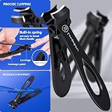 INXEN Toe Nail Clippers Thick Nails 3-Pack Ergonomic Angled 90° Blade Catcher view 5
