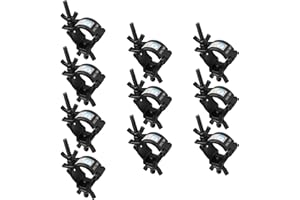 MOUNTAIN_ARK 10 Pack 1-1/2" OD Stage Lighting Clamps, Quick Lock Aluminum DJ Truss Mount, Heavy Duty 165 lb, Black