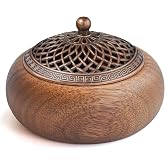 Acacia Wood Incense Burner for Cones & Coils, with Sticks Holder | 3-in-1 Wooden Meditation Accessory, Zen Yoga Home Decor for Living Room, Bedroom and Spa