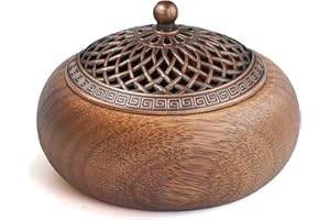 KCCSNIO Acacia Wood Incense Burner for Cones & Coils, with Sticks Holder - 3-in-1, Zen Meditation Yoga Home Room Decor