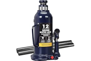 BIG RED AT91203UR Torin Welded Hydraulic Car Bottle Jack for Auto Repair and House Lift, 12 Ton (24,000 lb), Blue