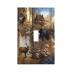 Wpshijia Bear Moose Lodge Woodland 1 Gang Single