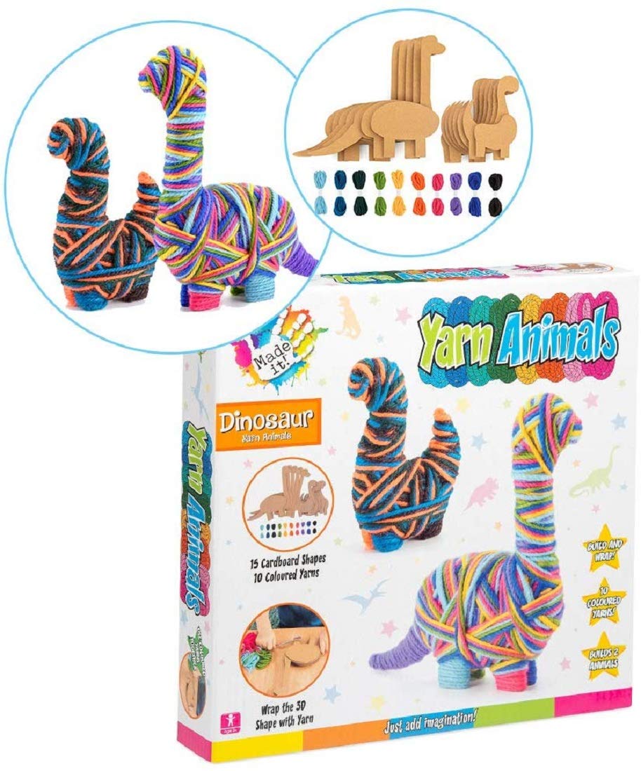 Made It! Yarn Animal Craft Kits for Kids, Yarn Dinosaur