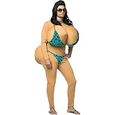 Rasta Imposta Big Bikini Babe Costume, Tan, Men's One Size Fits Most Adults | Oversized beach gag styling, attention grabbing party humor, memorable photo op look