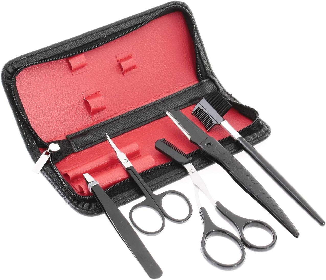 Amazon Co Jp 失敗しにくい 眉毛セット メンズ用 6点セット ケース付き 整え方説明書付き ブラック ビューティー