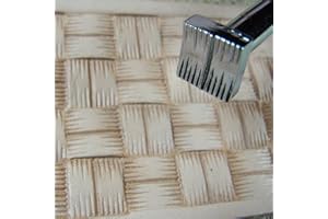 PRO LEATHER CARVERS Steel X507 Large Square Basket Weave Stamp, Craft Japan Leather Tool