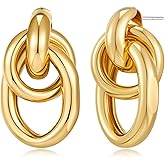 FILMOON Geometric Earrings Statement Dangle Drop Earrings for Women Chunky Trendy Knot Stud Twisted Link Earring Fashion Jewelry Gift