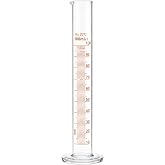 VXT 100ml Borosilicate Glass Graduated Cylinder, &plusmn;1ml Precision | Borosilicate Glass, 100ml, &plusmn;1ml Precision, Lab Measuring Cylinder, Fired Scale, Corrosion Resistant, Slip-Resistant Base