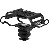 Movo SMM5-B Universal Microphone and Portable Recorder Shock Mount - Fits the Zoom H1n, H2n, H4n, H5, H6, Tascam DR-40x, DR-0