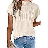 Allegra K Women's Mock Neck Sweater Vests Casual Cap Sleeve Knit Pullover Tank Tops 2025