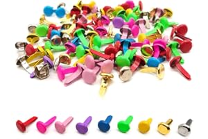 Qancekoo Lot de 100 attaches parisiennes rondes multicolores pour scrapbooking, loisirs créatifs, projets scolaires, décorati
