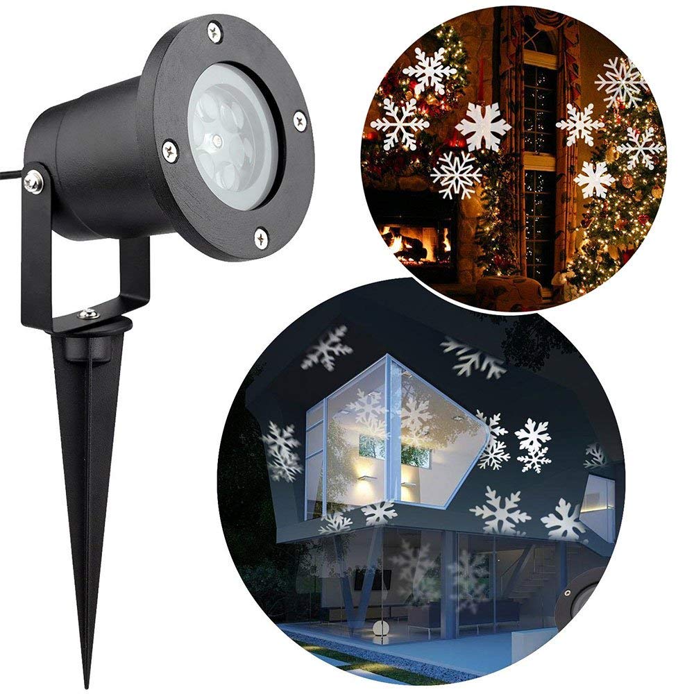TEDD Christmas Snowflakes Projector Light Led Landscape Waterproof Lamp Stage Spotlight Moving Light Outdoor Indoor for Xmas Garden Holiday House Show Home Wall Party Wedding Decorations
