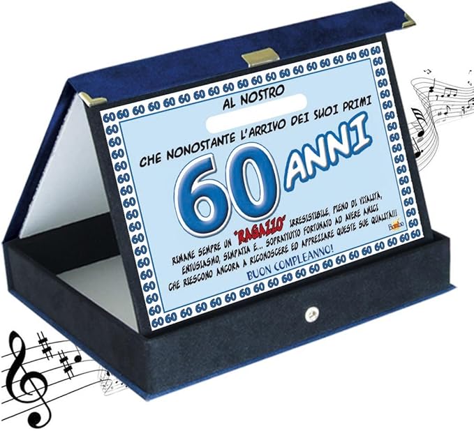 Bombo Targa Premio Compleanno Sonora 60 Anni Amico Amazon It Giochi E Giocattoli