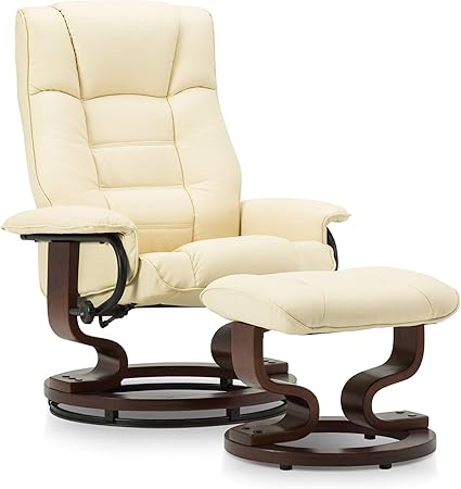 Amazon.com: Silla reclinable giratoria Mcombo con base de madera