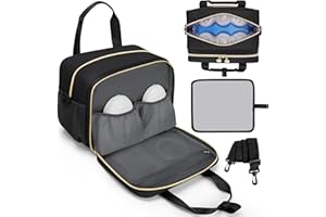 OCKLILY Wearable Breast Pump Bag, Breast Milk Cooler Bags with with Insulated Compartment & Waterproof Mat, Pumping Bag Compatible with Momcozy, Medela, Willow and Elvie Pumps, Black