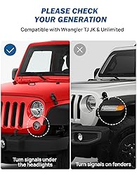 JOYTUTUS Wrangler Mirrors Doors Off Compatible with