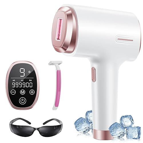 Ice-Cooling IPL Laser Hair Removal Device, 3 in 1 Laser Hair Removal Device with Max 21J, 9 Energy Levels, Painless IPL Laser Hair Remover for Women Men, Facial Bikini Arm Body Leg