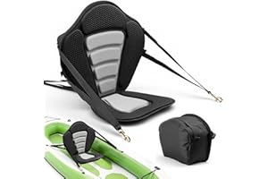 VEVOR Kayak Seat, 1 Pack 2.6" Thick, Universal Paddle Board Seat with Back Support, Sit-on-Top Soft Padded Cushion with Stora