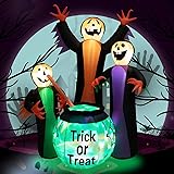 Tangkula 8 FT Inflatable Halloween Witches Holding