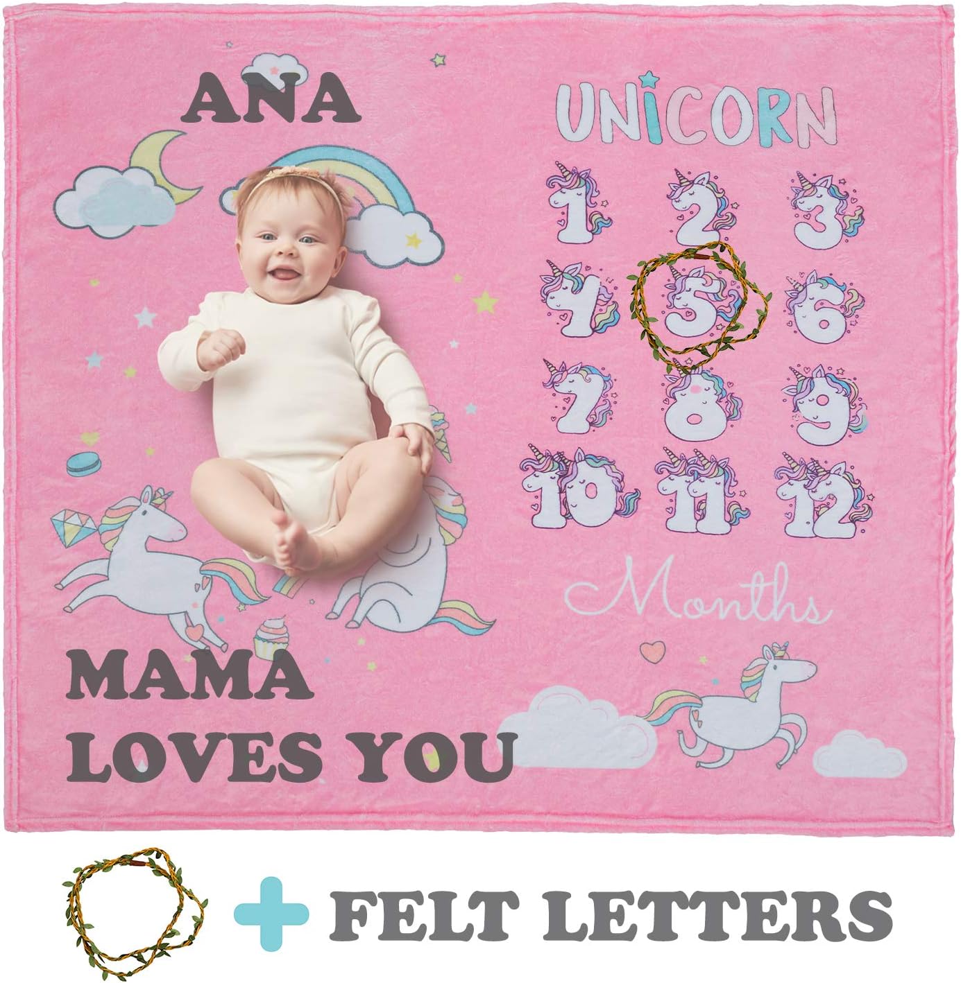 unicorn milestone blanket