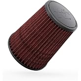 K&amp;N High-Flow Original Lifetime Universal Clamp-On Air Filter: High Performance, Premium, Washable: Flange Diameter: 4 In, Filter Height: 7 In, Flange Length: 0.625 In, Shape: Round Tapered, RF-1015