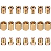 Spurtar 21 Pcs Brake Line Fittings, 3/16 Brake Line Fitting Kit, 3/8 Inch-24 Threads Brass Union Assortment Includes 7 PCS Un