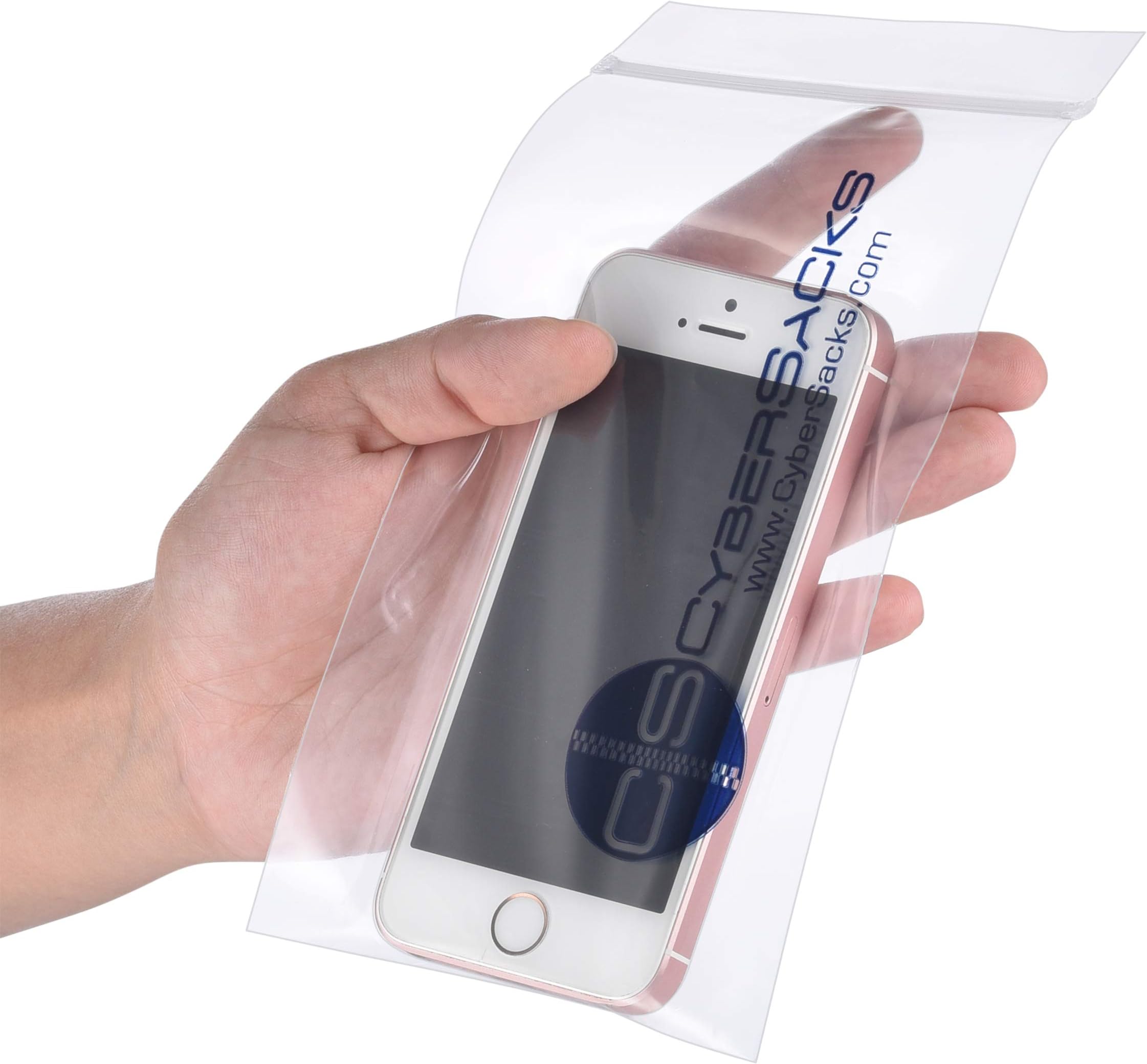 975 Supply Cyber Sack, Phone Case, Light Weight Plastic Bag Designed for Cell Phone Protection Against Everyday Elements - 3" Opening x 5-1/2" Length - 6 Bags Per Order