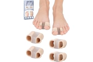4PC Bunion Toe Separators Spacers Corrector with 2 Loops for Women Men Hammer Overlapping Hammer Big Toe Straightener (Regula