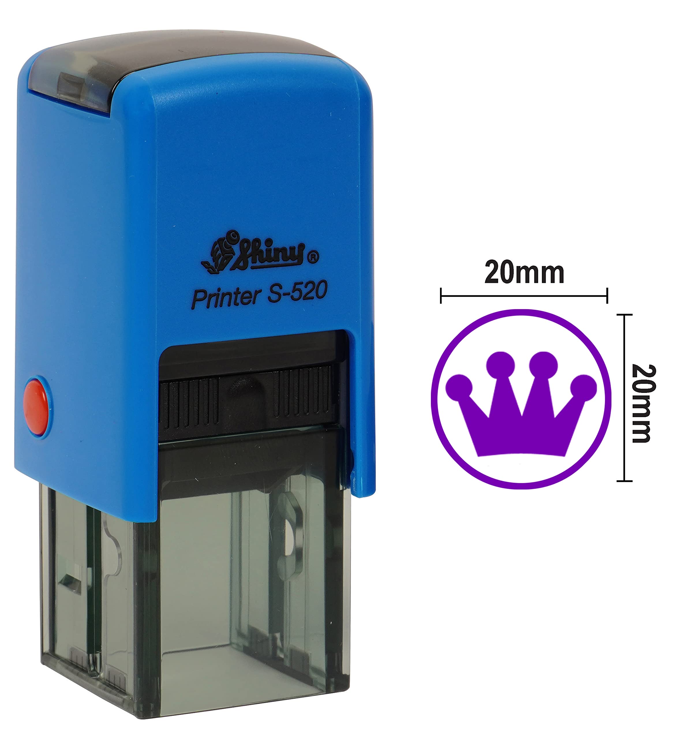 Printtoo Crown Design Round Self Inking Kids Teacher Stamp Personalized Custom Shiny 20mm Rubber Mini Stamp