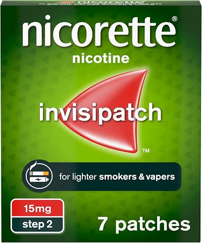 Nicorette InvisiPatch Step 2 15mg 7 patches Nicotine Stop Smoking Vaping