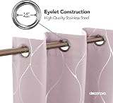 Deconovo Window Treatment Eyelet Curtains 46x90 Inch Pink Foil Blackout view 4