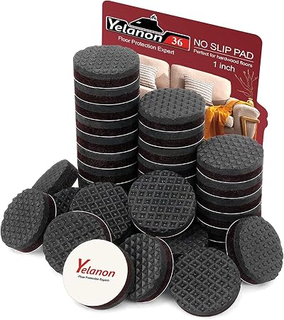 Yelanon Non Slip Furniture Pads 36 pcs 25mm Self Adhesive Rubber Feet