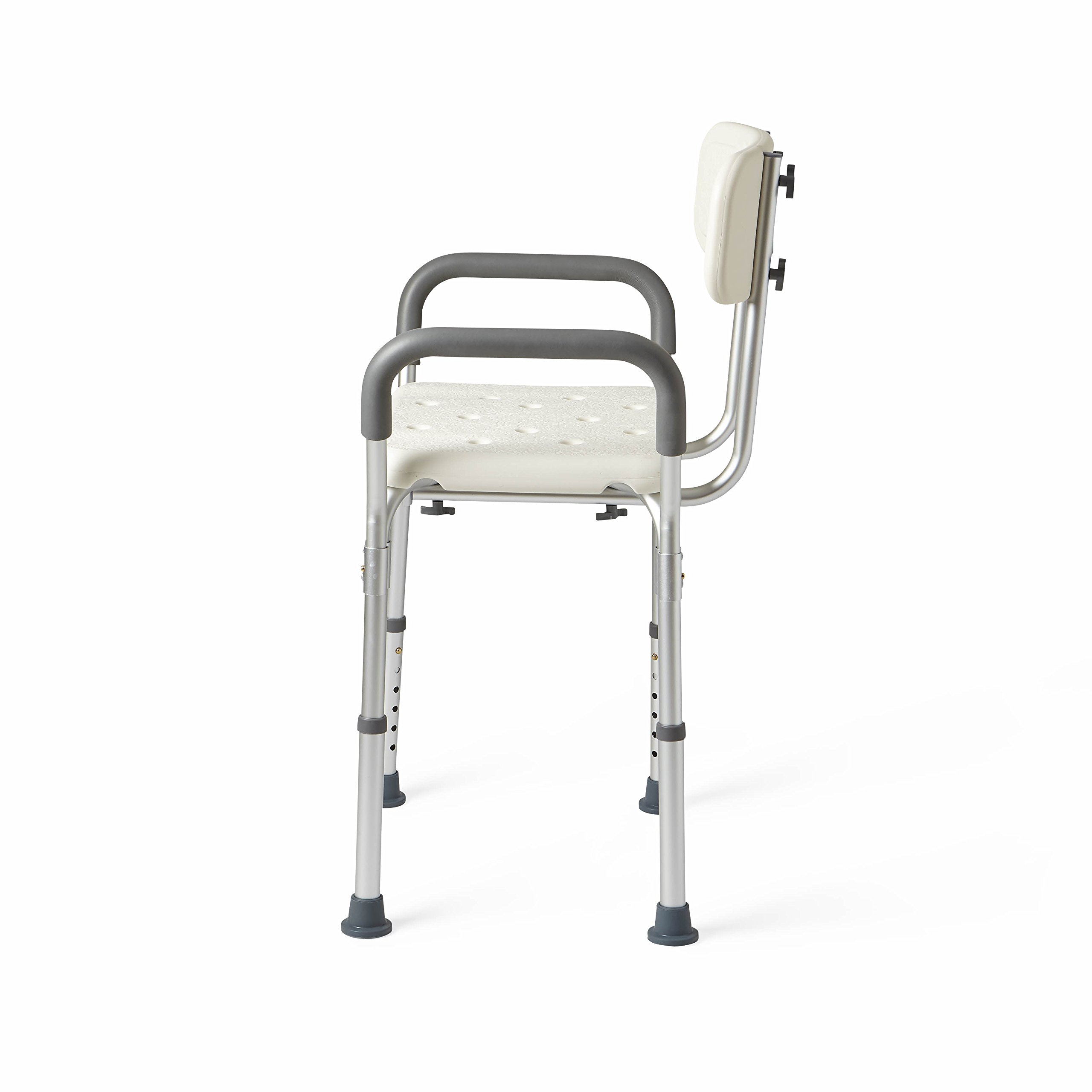 Medline Shower Chair Bath Seat with Padded Armrests and Back, Great for