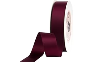 VATIN 7/8 inch Double Faced Polyester Satin Ribbon Wine -Continuous 25 Yard Spool, Perfect for Wedding Decor, Wreath, Baby Shower,Gift Package Wrapping and Other Projects