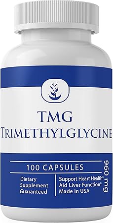 Amazon Com Tmg Betaine Anhydrous Trimethylglycine 100 Capsules Premium 100 Pure Non Gmo Made In The Usa 960 Mg Serving Health Personal Care
