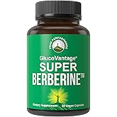 Dihydroberberine Super Berberine Supplement - GlucoVantage® 200mg Now 5X More Effective Than Regular Berberine HCL Powder Capsules. Metabolism Support Keto Friendly Plus Vegan Extract Pills