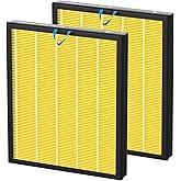 Vital 100S Replacement Filter for LEVOIT Vital 100S Vital 100S-P Air Purifier, H13 True HEPA and Activated Carbon Vital 100S-P Filter, Vital 100S-RF-PA(LRF-V102-YUS), 2 Pack Yellow