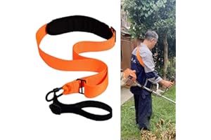BCDHAMATE Weed Eater Strap with 10" Padded Shoulder Cushion, 2" Wide Adjustable String Trimmer Shoulder Strap Harness with Heavy Duty Metal Hook, Fits Weed Eater/Weed Wacker/String Trimmer up to 3" Shaft