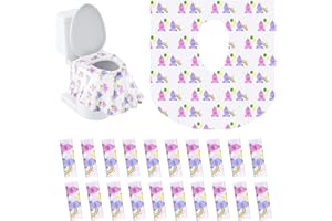 PaperKiddo 20 Pack Disposable Toilet Seat Covers Pink Unicorn Design Waterproof Potty Training Seat Cover Set Extra Large Perfect for Kids and Adults Individually Wrapped for Travel and Home