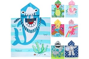 NovForth Kids Beach Towel for Boys Girls, Hooded Bath Towel Wrap, Toddler Pool Towel with Hood