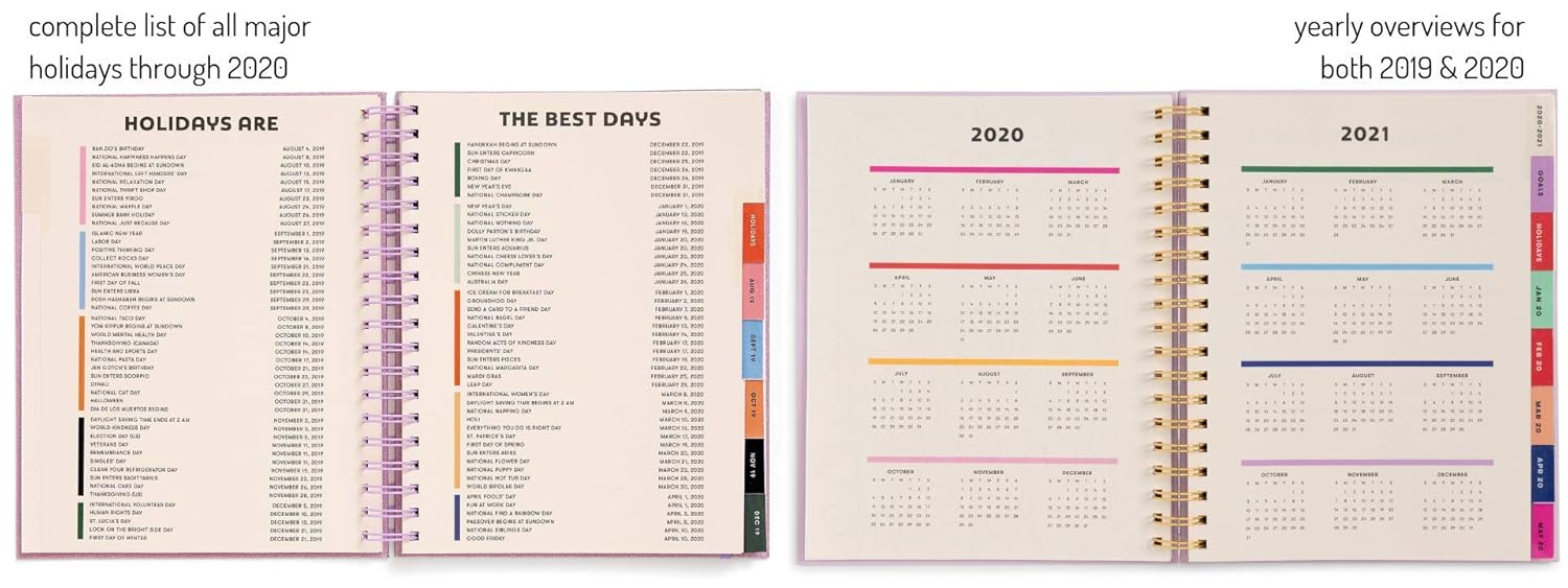 Ban.do 12 Month 2020 Large Academic Hardcover Planner with Daily, Weekly, Monthly Spreads, 10