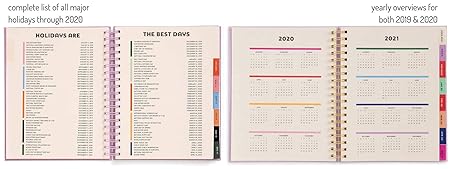Ban.do 12 Month 2020 Large Academic Hardcover Planner with Daily, Weekly, Monthly Spreads, 10