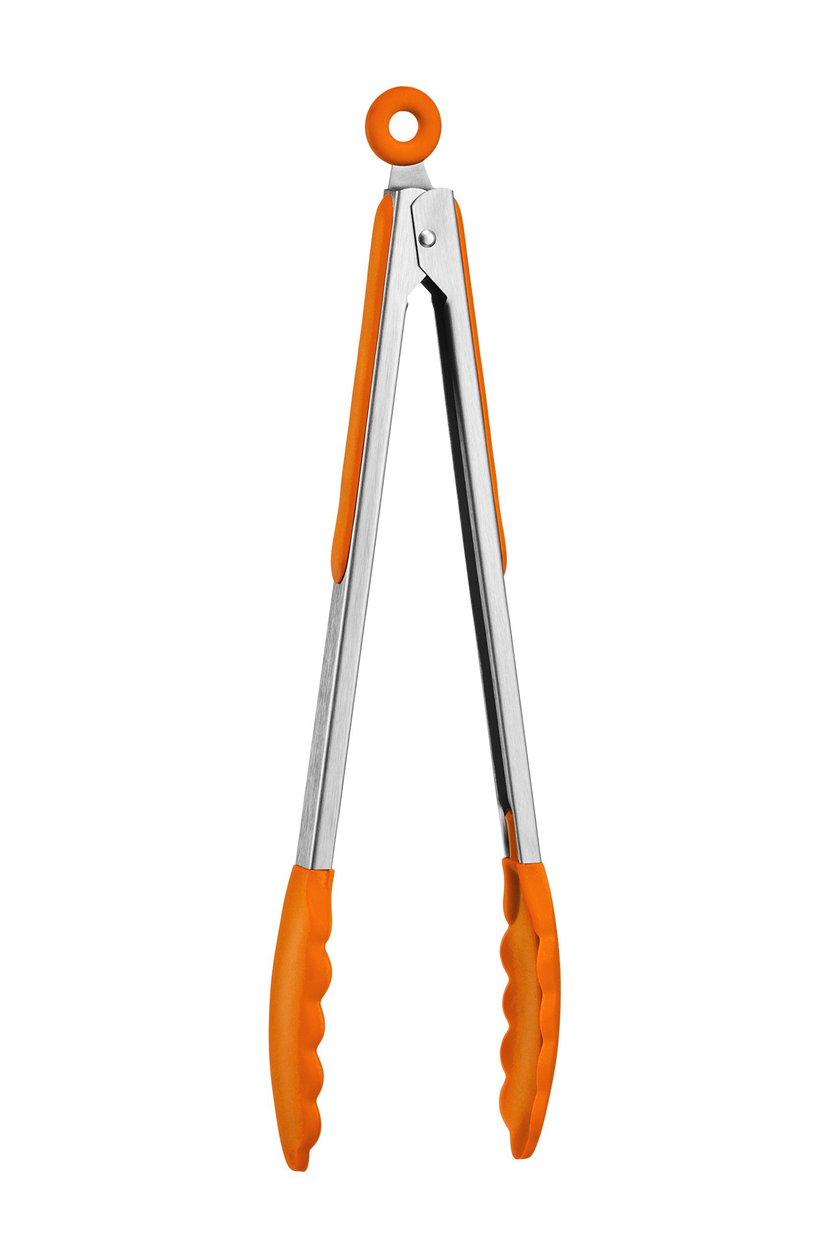 Premier Housewares 805038 Orange Silicone Tongs Silicon Tongs For Cooking Tongs With Silicone Tips Silicone Cooking Tongs Silicone Cooking Tips 34x4x4