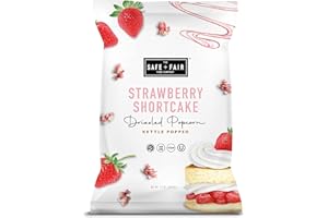 THE SAFE + FAIR FOOD COMPANY Safe and Fair Kettle Popped Gourmet Popcorn, Strawberry Shortcake Drizzle, Vegan, Free From Top 9 Allergens and Artificial Ingredients, 7.5 oz