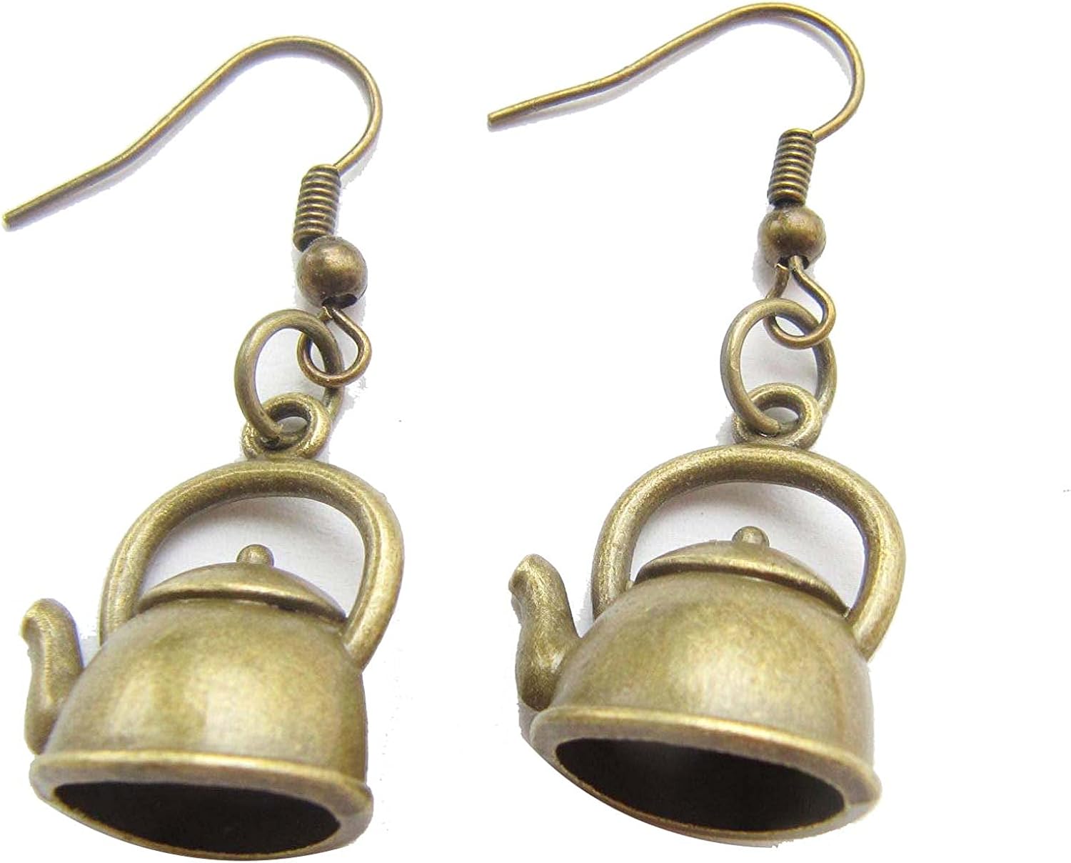 Teapots Earrings. Cute Little Antique Bronze Teapot Earrings. Kitchen Kettle Earrings. Amazon