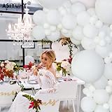 ASIYUHY White Balloons 100 Pack 12 Inch Latex with 2 Ribbon Rolls view 4