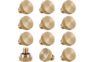 NFAMRZCAR Brass Misting Nozzle Plug 12pc Heavy Duty 10/24 Screw Thread Misting Nozzle Plug for Raised Garden Bed Backyard Outdoor Cooling System (12pc-brass misting nozzle plug)