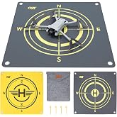 CQT Drone Landing Pad Universal Waterproof Weighted Portable Fast-Foldable Helipad Launch for DJI Avata 360 Mavic 3 4 Pro/Mini 2 SE/Air 2 2S/Mini 3 4 5 Pro/Mavic 2/Holy Stone/FPV/Avata 2/RC Quadcopters Accessories (55CM Yellow+Dark Gray)